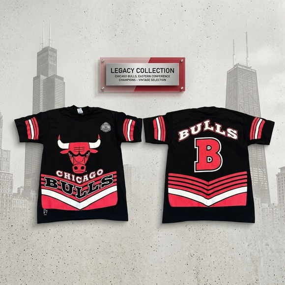 Salem Sportswear Other - Vintage 90s Chicago Bulls Salem Sportswear Big Logo Chevron T-Shirt Youth Large